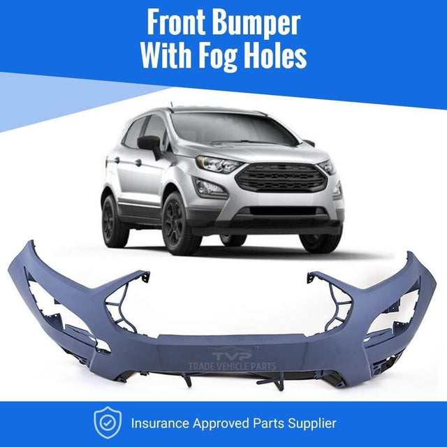 Fits Ford Ecosport 2018- Front Bumper With Fog Holes Primed Without PDC Holes - image 2