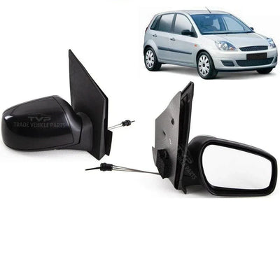 Fits Ford Fiesta 2005-2008 Door Wing Mirror Manual Black Paintable Driver Side - tradevehicleparts.co.uk