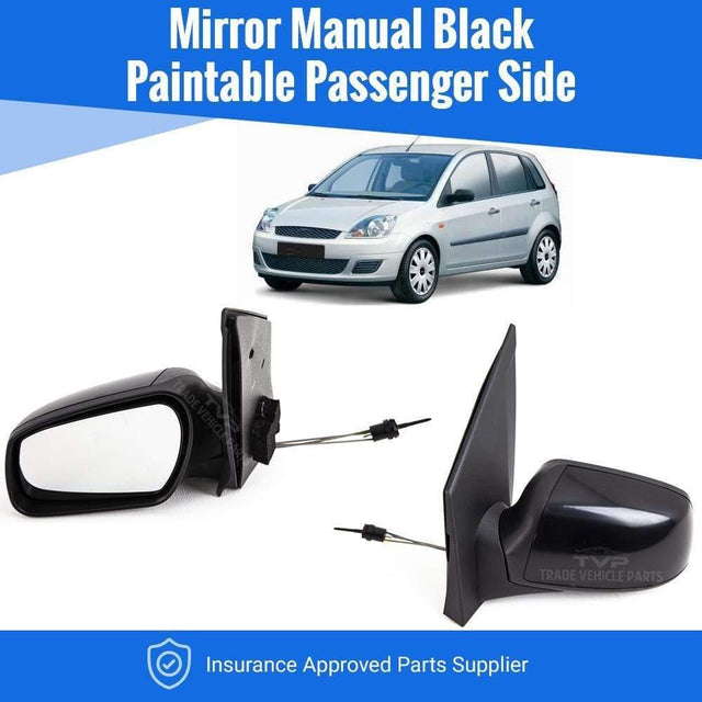 Fits Ford Fiesta 2005-2008 Door Wing Mirror Manual Black Paintable Passenger Side - image 2