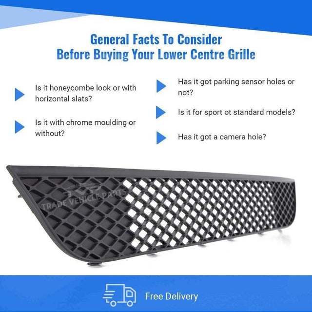 Fits Ford Fiesta 2006-2008 Front Lower Centre Bumper Grille Mat-Gray  - image 5