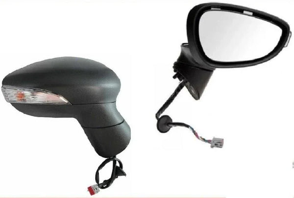 Fits Ford Fiesta 2013-2017 Door Wing Mirror Heated Electric Indicator Black Tex Cover Driver Side