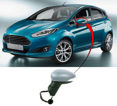 Fits Ford Fiesta 2013-2017 Door Wing Mirror Heated Electric Primed Left Power Fold 10 Pins - tradevehicleparts.co.uk