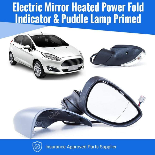 Fits Ford Fiesta 2013-2017 Door Wing Mirror Heated Electric Primed Right Power Fold 10Pins - image 2
