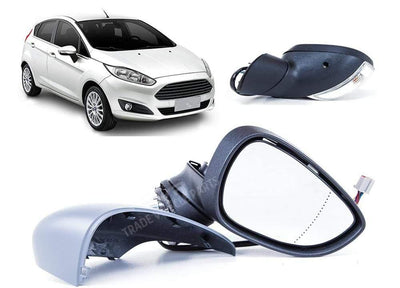 Fits Ford Fiesta 2013-2017 Door Wing Mirror Heated Electric Primed Right Power Fold 10Pins - tradevehicleparts.co.uk