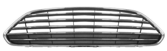 Fits Ford Fiesta 2013-2016 Front Bumper Centre Grille Upper Mat Black W/Chrome Moulding - image 2