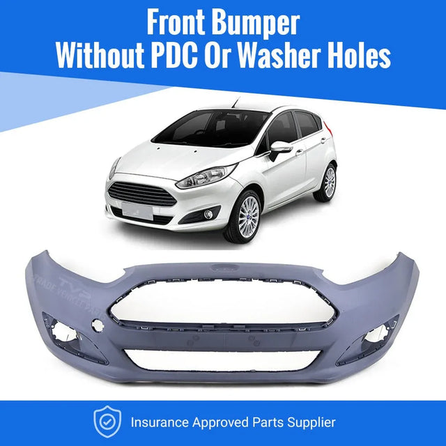 Fits Ford Fiesta 2013-2017 Front Bumper Primed No Jet Wash Or Pdc - image 2
