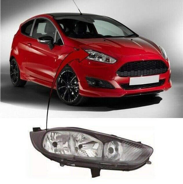Fits Ford Fiesta 2013-2017 Headlight Headlamp Halogen Driver Side W/Motor Black Type