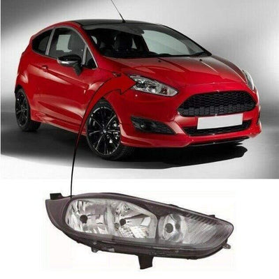 Fits Ford Fiesta 2013-2017 Headlight Headlamp Halogen Driver Side W/Motor Black Type - tradevehicleparts.co.uk