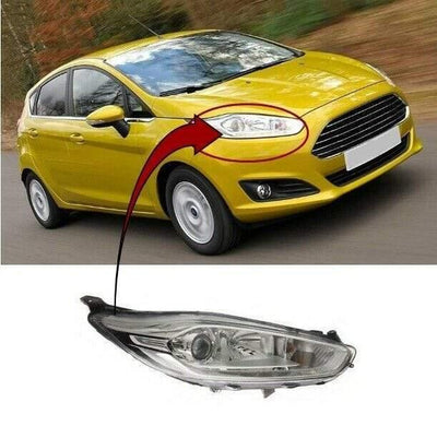 Fits Ford Fiesta 2013-2017 Headlight Headlamp Halogen Driver Side W/Motor & Led Drl - tradevehicleparts.co.uk