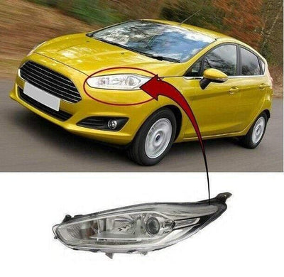 Fits Ford Fiesta 2013-2017 Headlight Headlamp Halogen Passenger Side W/Motor & Led Drl - tradevehicleparts.co.uk