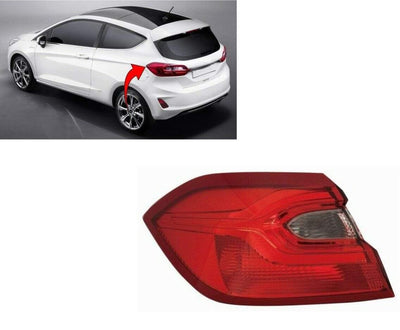 Fits Ford Fiesta 2017- Rear Light Lamp Outer Section Passenger Side - tradevehicleparts.co.uk