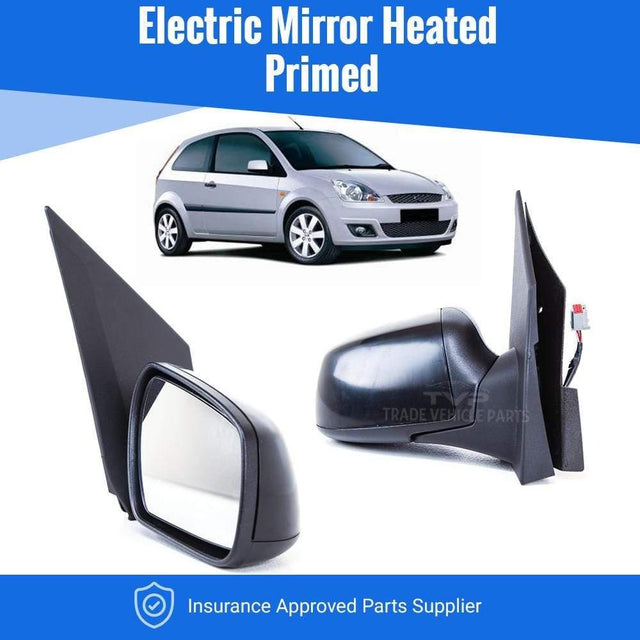 Fits Ford Fiesta Mk6 2005-2008 Door Wing Mirror Electric Heated Primed Driver Side - image 2