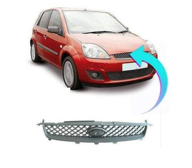 Fits Ford Fiesta 2006-2008 Front Grille Main Centre Black - image 2
