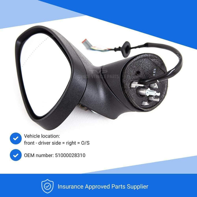 Fits Ford Fiesta Mk7 2008-2012 Door Wing Mirror Electric Heated Primed W/ Indicator Driver Side - image 3