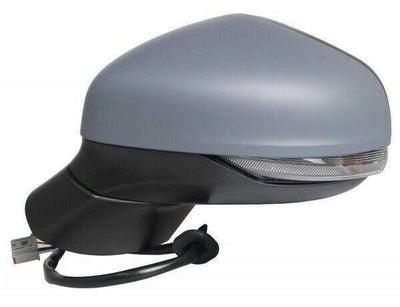 Fits Ford Fiesta Mk8 2017- Door Wing Mirror Electric Heated With Indicator, Power Fold, Puddle Lamp, Bliss 12 Pins With Primed Cover Passenger Side - tradevehicleparts.co.uk