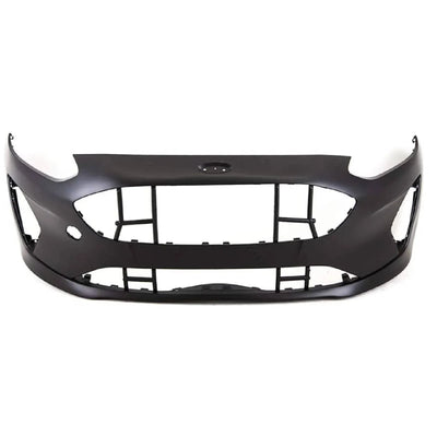 Fits Ford Fiesta Mk8 2017- Front Bumper No Sensor Holes Primed Standard Models - tradevehicleparts.co.uk
