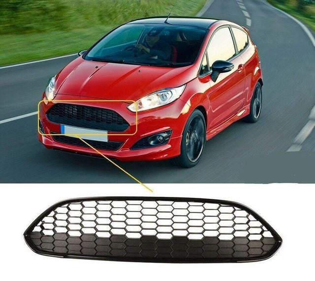 Fits Ford Fiesta Zetec-S 2013- Front Bumper Centre Grille Upper Black (Honey Comb) - image 2