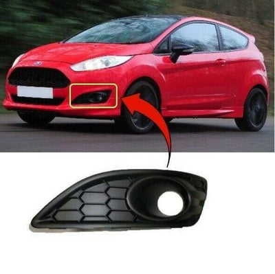 Fits Ford Fiesta Zetec S 2013- Front Bumper Fog Grille With Fog Hole Passenger Side - tradevehicleparts.co.uk
