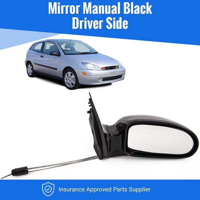Fits Ford Focus 1998-2004 Door Wing Mirror Manual Black Driver Side  - image 2