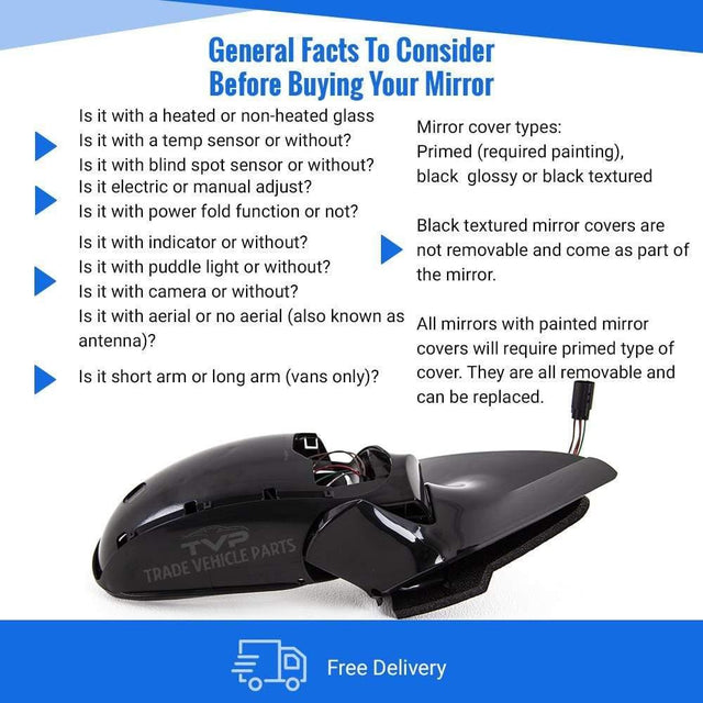 Fits Ford Focus 1998-2005 Door Wing Mirror Heated Electric Primed-Gray Driver Side - image 4