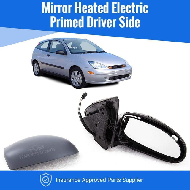 Fits Ford Focus 1998-2005 Door Wing Mirror Heated Electric Primed-Gray Driver Side - image 2