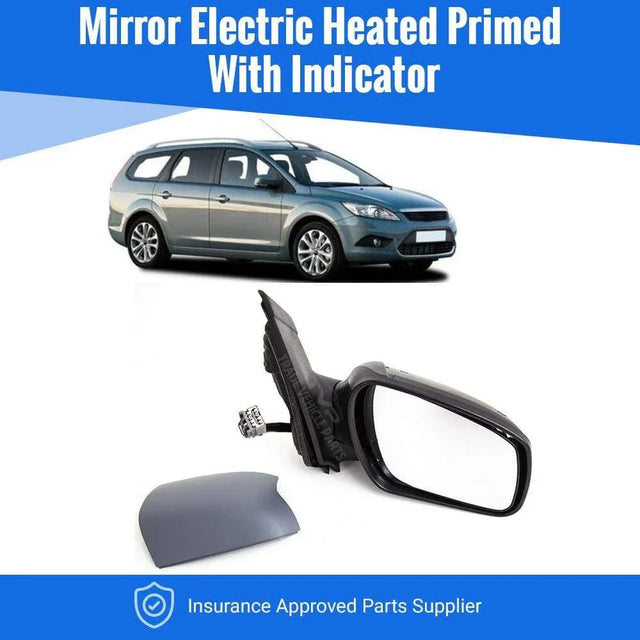 Fits Ford Focus 2005-2007 Door Wing Mirror Electric Heated With Indicator Primed Driver Side - image 2