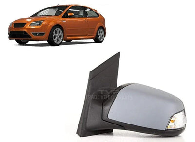 Fits Ford Focus 2005-2007 Door Wing Mirror Electric Heated Primed Passenger Side - tradevehicleparts.co.uk