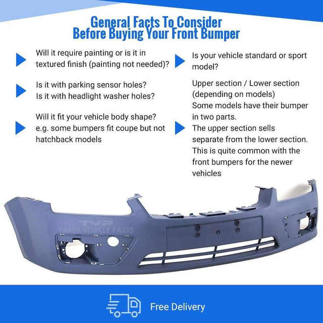 Fits Ford Focus 2005-2008 Front Bumper Primed Not St, Rs Or Zetec S - image 4