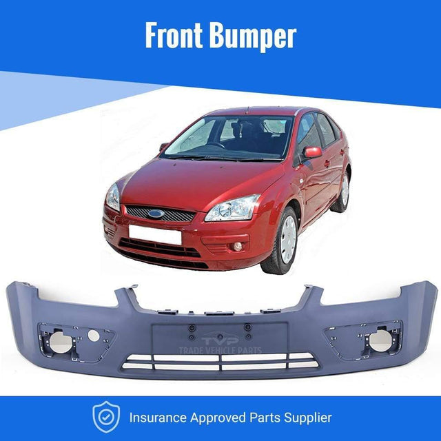 Fits Ford Focus 2005-2008 Front Bumper Primed Not St, Rs Or Zetec S - image 2