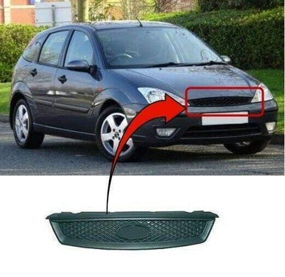 Fits Ford Focus 2005-2008 Front Upper Centre Grille Black  - tradevehicleparts.co.uk