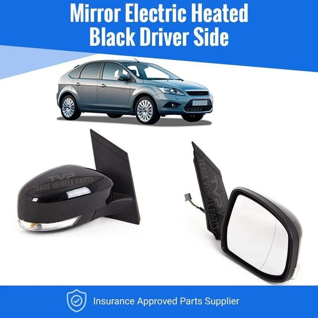 Fits Ford Focus 2008-2011 Door Wing Mirror Heated Electric Black W/Ind Driver Side - image 2