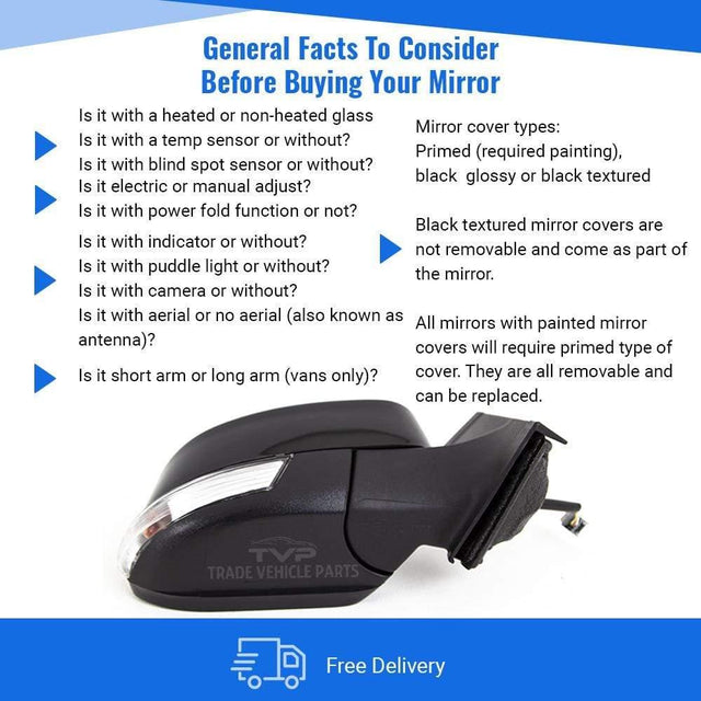 Fits Ford Focus 2008-2011 Door Wing Mirror Heated Electric Black W/Ind Driver Side - image 4