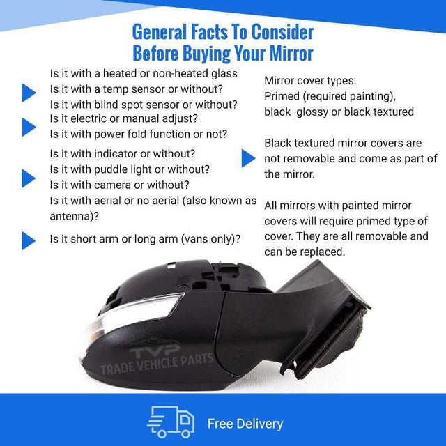Fits Ford Focus 2008-2011 Door Wing Mirror Heated Electric Primed W/Ind Driver Side - image 4