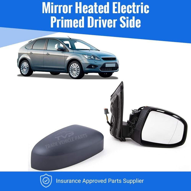 Fits Ford Focus 2008-2011 Door Wing Mirror Heated Electric Primed W/Ind Driver Side - image 2
