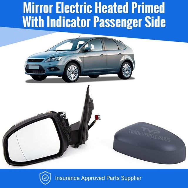 Fits Ford Focus 2008-2011 Door Wing Mirror Heated Electric Primed W/Ind Passenger Side - image 2