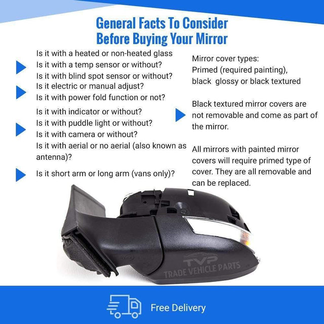 Fits Ford Focus 2008-2011 Door Wing Mirror Heated Electric Primed W/Ind Passenger Side - image 4