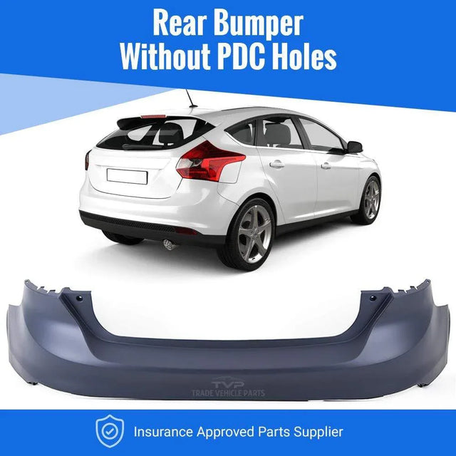 Fits Ford Focus 2011-2014 5 Door Rear Bumper No Pdc Primed - image 2