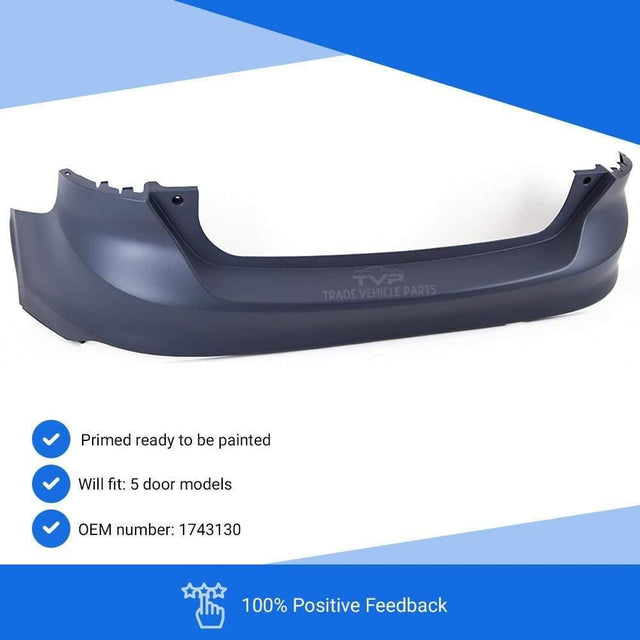 Fits Ford Focus 2011-2014 5 Door Rear Bumper No Pdc Primed - image 3