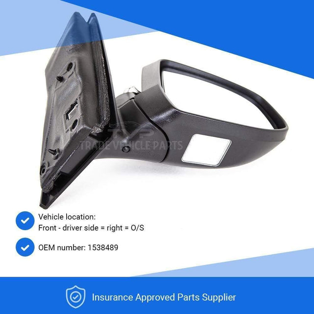 Fits Ford Focus 2011- Door Wing Mirror Heated Electric Power Fold Primed W/Indicator Puddle Lamp Driver Side - image 3