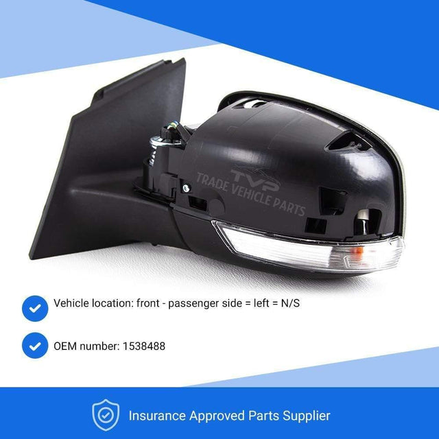 Ford Ka Mk2 (2008-2017) Electric Heated Door Mirror - Passenger Side Left, Primed