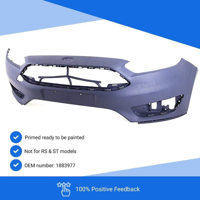 Fits Ford Focus 2014- On Front Bumper Primed No Pdc - image 3