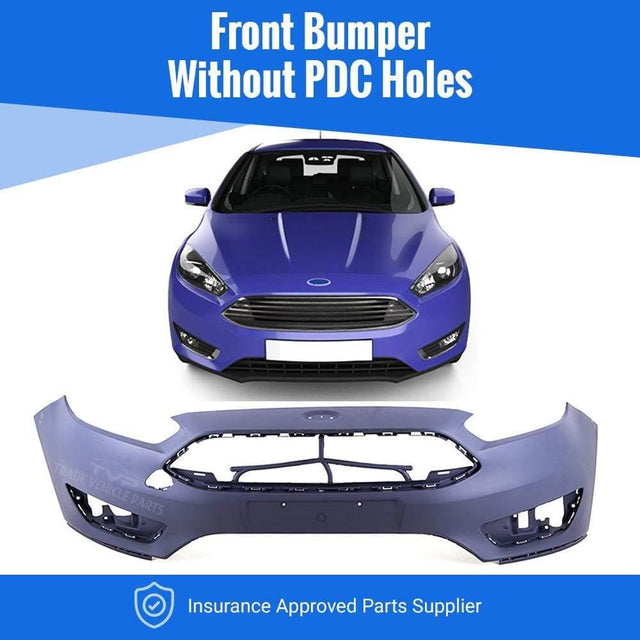 Fits Ford Focus 2014- On Front Bumper Primed No Pdc - image 2