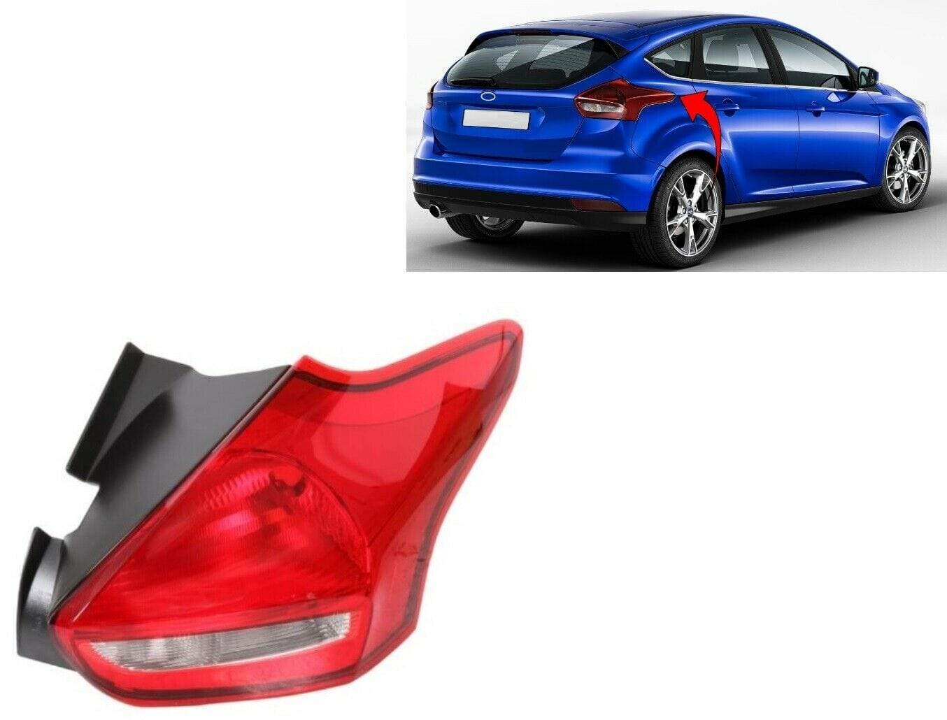 Ford Focus 5 Door Hatchback 2014-2018 Rear Light Lamp Bulb Type Driver Side