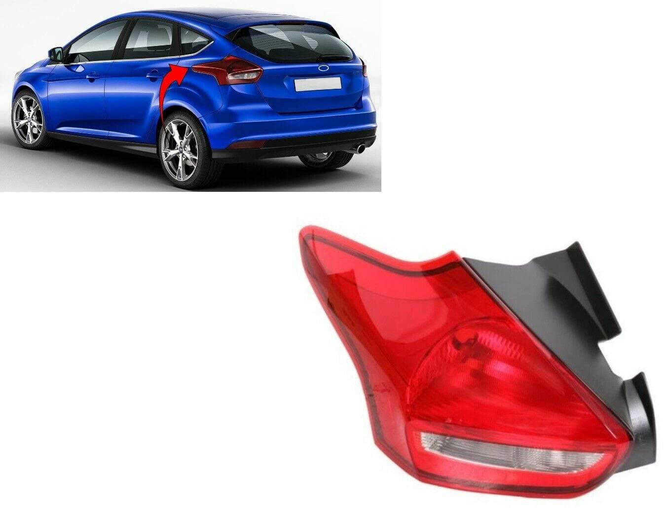 Ford Focus 5 Door Hatchback 2014-2018 Rear Light Lamp Bulb Type Passenger Side