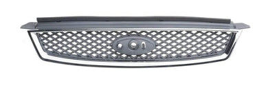 Fits Ford Focus Mk2 2005-2007 Front Top Grille Silver With Chrome Frame - tradevehicleparts.co.uk