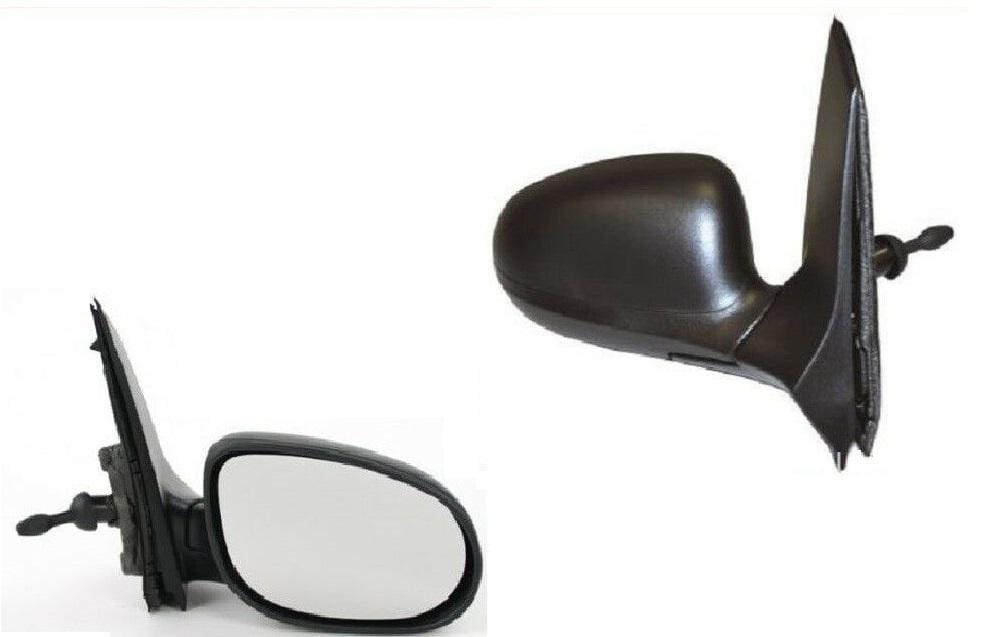 Ford Ka 2008-2016 Door Wing Mirror Manual Black Textured W/Black Glossy Cover Driver Side
