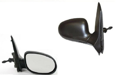 Fits Ford Ka 2008-2016 Door Wing Mirror Manual Black Textured W/Black Glossy Cover Driver Side - tradevehicleparts.co.uk