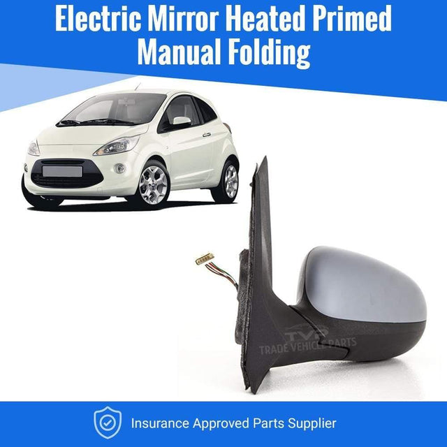 Fits Ford Ka 2009-2016 Door Wing Mirror Heated Electric Primed Passenger Side - image 2