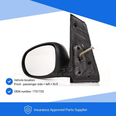 Fits Ford Ka 2009-2016 Door Wing Mirror Heated Electric Primed Passenger Side - tradevehicleparts.co.uk