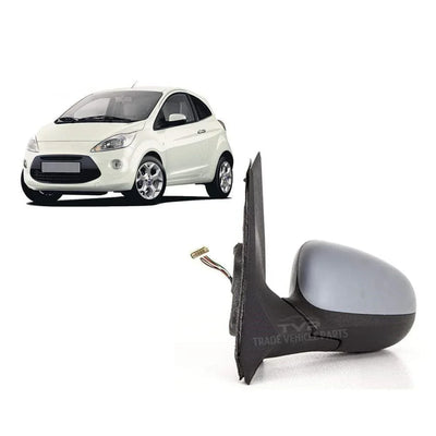Fits Ford Ka 2009-2016 Door Wing Mirror Heated Electric Primed Passenger Side - tradevehicleparts.co.uk